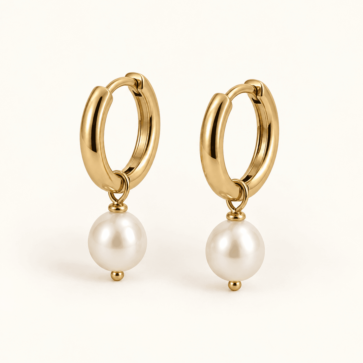 Pearl Drop Hoops